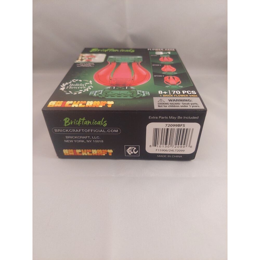 Brickcraft Bricktanicals Holiday Flowers Vase Brick Building Set 70pcs New - Picture 4 of 6